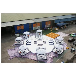 Customized Inflatable Floating Dock Leisure Bar Sofa Platform Floating Dock Equipment for Sea Water Play