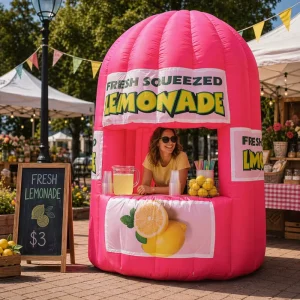 Customized Inflatable Lemonade Booth Inflatable Lemonade Stand Vendor Drink Space for Promotion Advertising