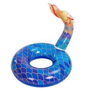 Tubo de Natação Inflável Personalizado em Forma de Cauda de Sereia Grande, Flutuador de Piscina em Forma de Animal, Brinquedo para Diversão Aquática