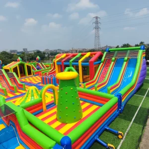 Customized Inflatable Obstacle Course Amusement Park Bouncy Castle Outdoor Giant Inflatable City Fun