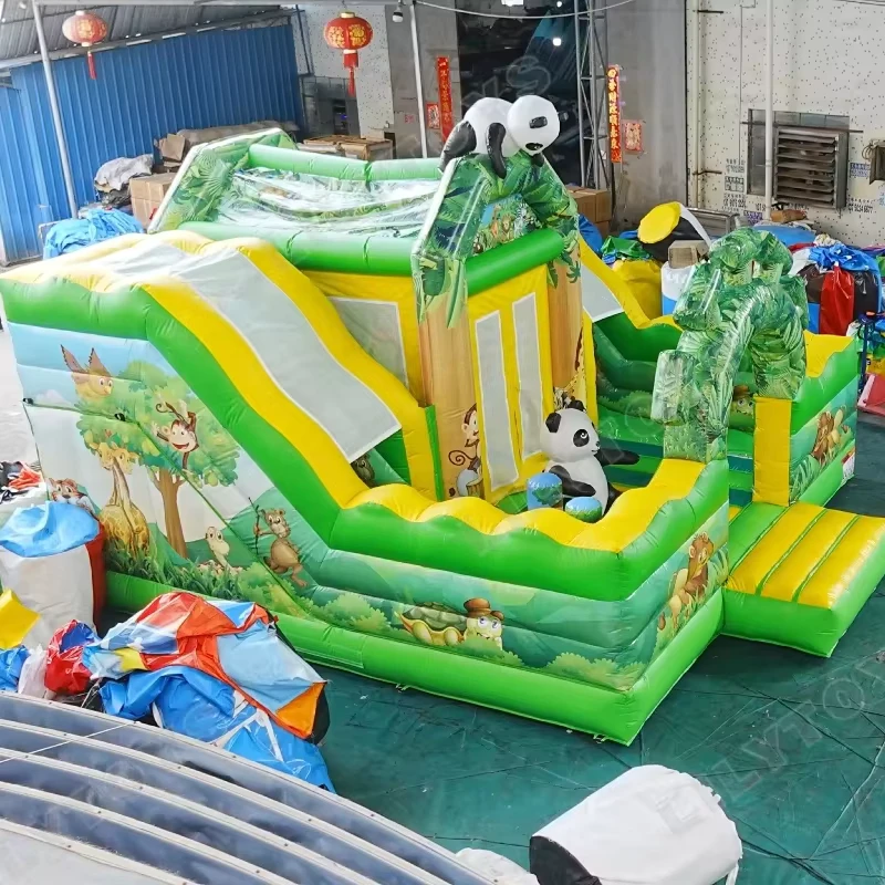 Aangepaste Inflatable Panda Bounce Combo Commerciële Kinderen Bounce Combo