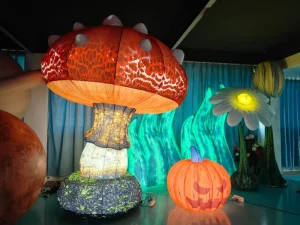 कस्टमाइज़्ड inflatable पौधों की सजावट, एलईडी लाइट, विशाल inflatable मशरूम, कद्दू, हैलोवीन इवेंट पार्टी के लिए ब्लो अप प्रॉप