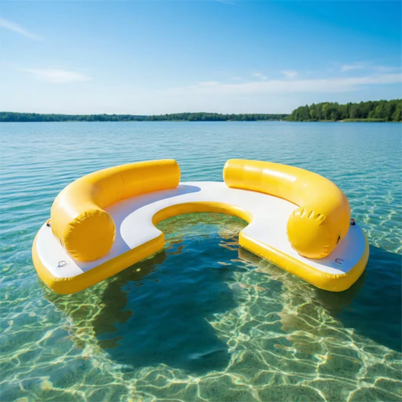 Dock Bulat Inflatable Kustom Pulau Air Mengapung Platform Inflatable