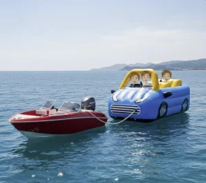 Customized Inflatable Water Sport Towable Tube Floating Car Towable Car Shape Boat Sport Game for Sea
