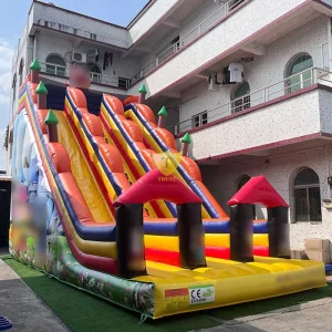 अनुकूलित बच्चों द्वारा अनुमोदित inflatable सूखा स्लाइड, परिवार के गर्मियों के दिन के रोमांच के लिए मजेदार बाउंसी स्लाइड