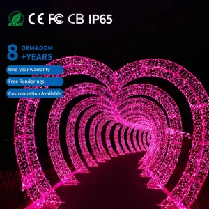 Customized LED 3D Love Motif Light Arch Waterproof IP65 High CRI 95 For Landscape Outdoor Holiday Decoration Christmas Halloween