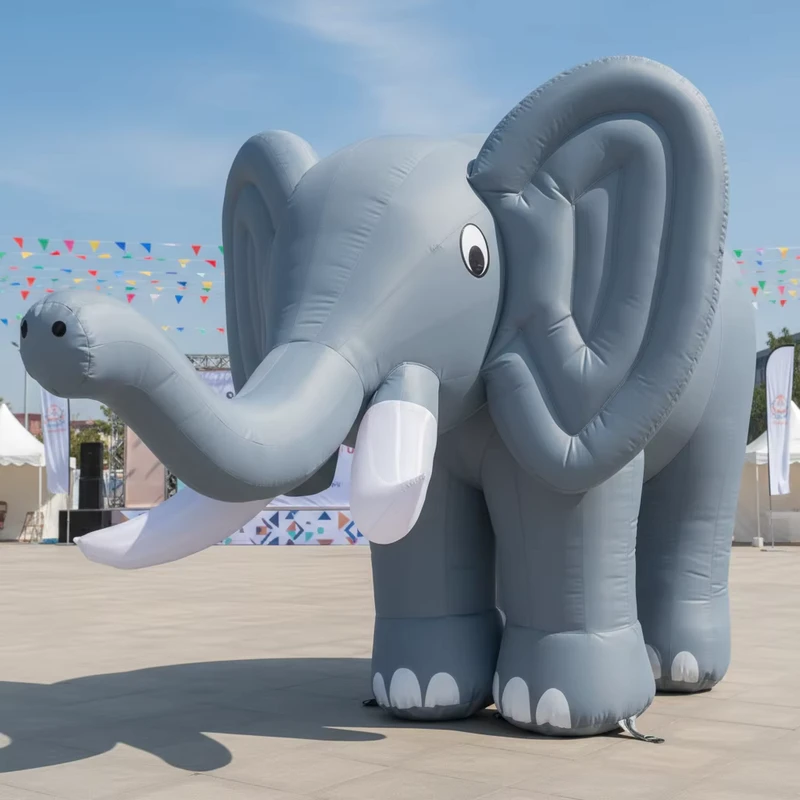 Hewan Inflatable Besar yang Disesuaikan, Gajah Inflatable Raksasa untuk Iklan