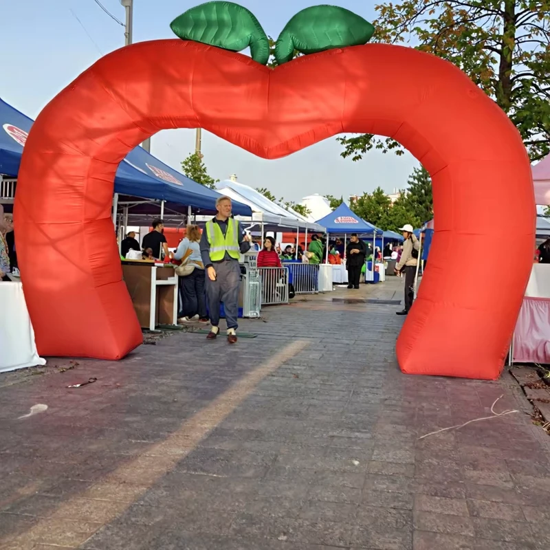Modelo de Arco Inflable Grande Personalizado de Tomate con Soplador para Decoración de Eventos de Verduras y Frutas