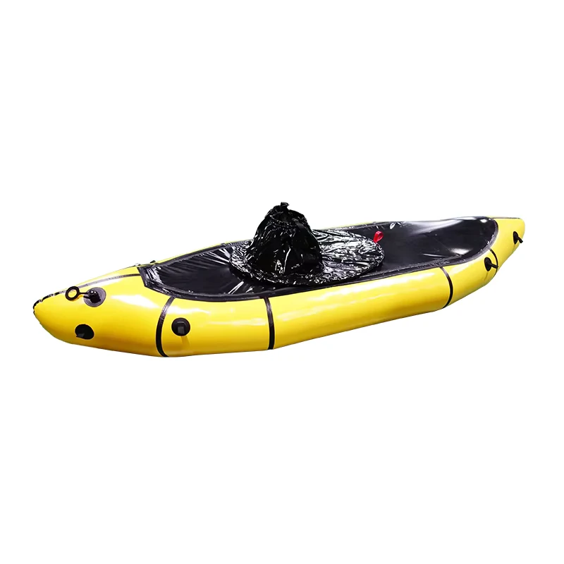 Packraft inflable de TPU ligero personalizado para 1 persona, kayak de remo para bicicleta