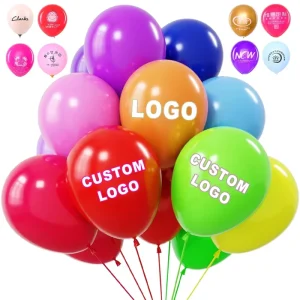 Globos de látex de 12 pulgadas con impresión de logo personalizada Globos inflables publicitarios para promociones de eventos