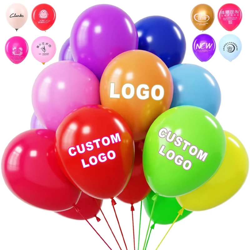Customized Logo Print 12 Inch Latex Balloons Personalized Premium Advertising Inflatable Balloon Party Promotion Event