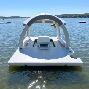 Bar Flottant Gonflable de Luxe en PVC Personnalisé avec Tente et Plateforme Aquatique pour 5-10 Passagers, Loisirs et Divertissement
