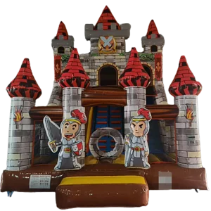 Customized Made Full Printing Inflatable Knight Brick Princess Slide Combo Bouncy Jumping Castle