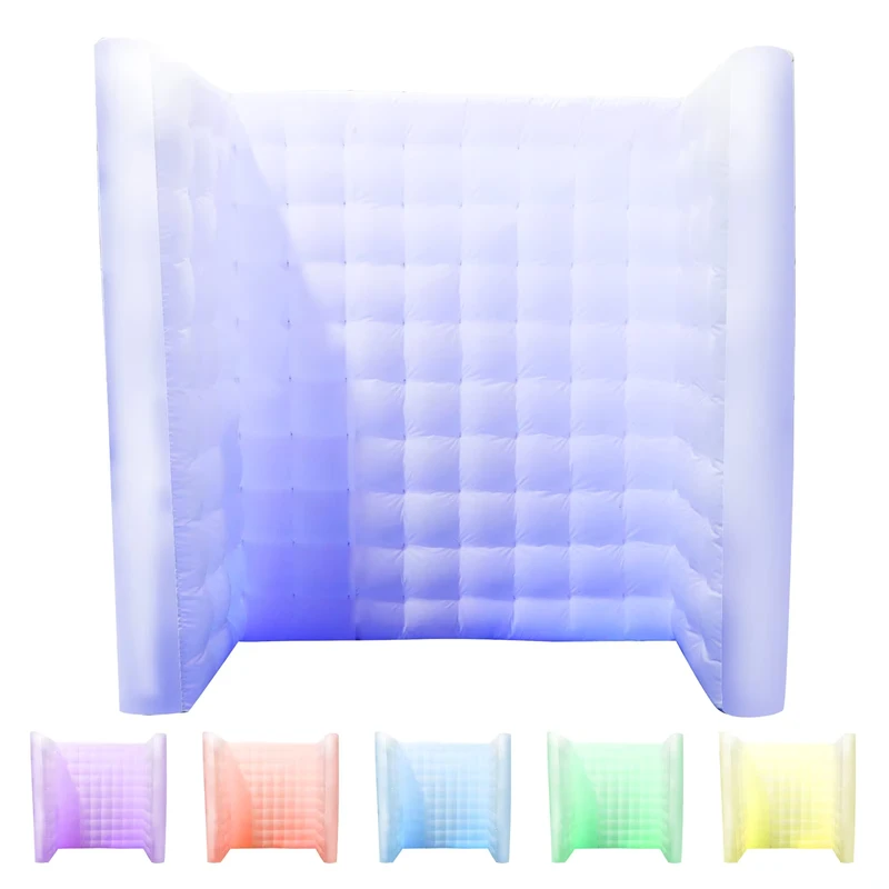 Cabina de fotos inflable de fondo LED 360 personalizada de múltiples colores con soplador de aire para uso en interiores y exteriores