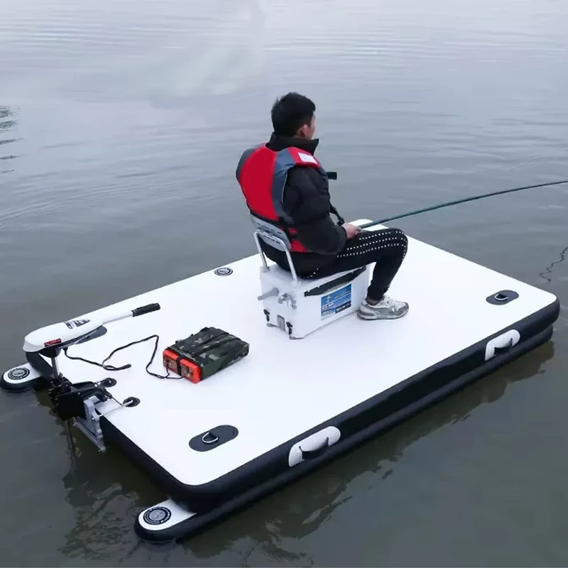 Customized New Products Large Size Fishing Float Mats Portable Boat Floating Dock Platform Inflatable Skiff Fishing Boat