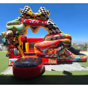 Customized Outdoor Car Theme Inflatable Bounce House Jumping Castle with Slide Combo for Kids