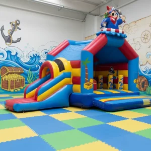Castello Gonfiabile Combo Pirata per Noleggio Commerciale, Casa Gonfiabile Divertente, PVC di Grado Commerciale, Capacità 1000kg