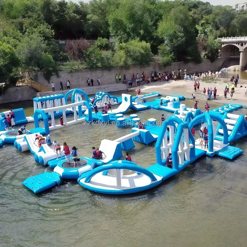 Trò Chơi Nước Inflatable Tùy Chỉnh Ngoài Trời với Rào Cản, Công Viên Vui Chơi Nước, Thiết Bị Đào Tạo Thể Thao