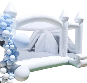 Customized Outdoor Inflatable White Castle Commercial Bounce House Jumper White Structure Slide Combo for Outdoor Parties