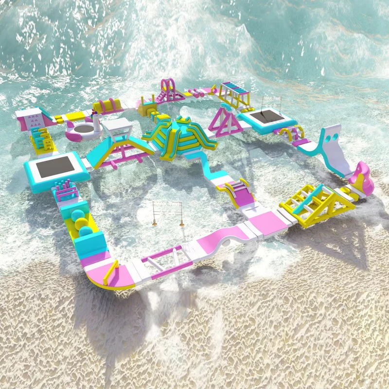 Customized Outdoor Large Inflatable Water Park Floating Aqua Park Games