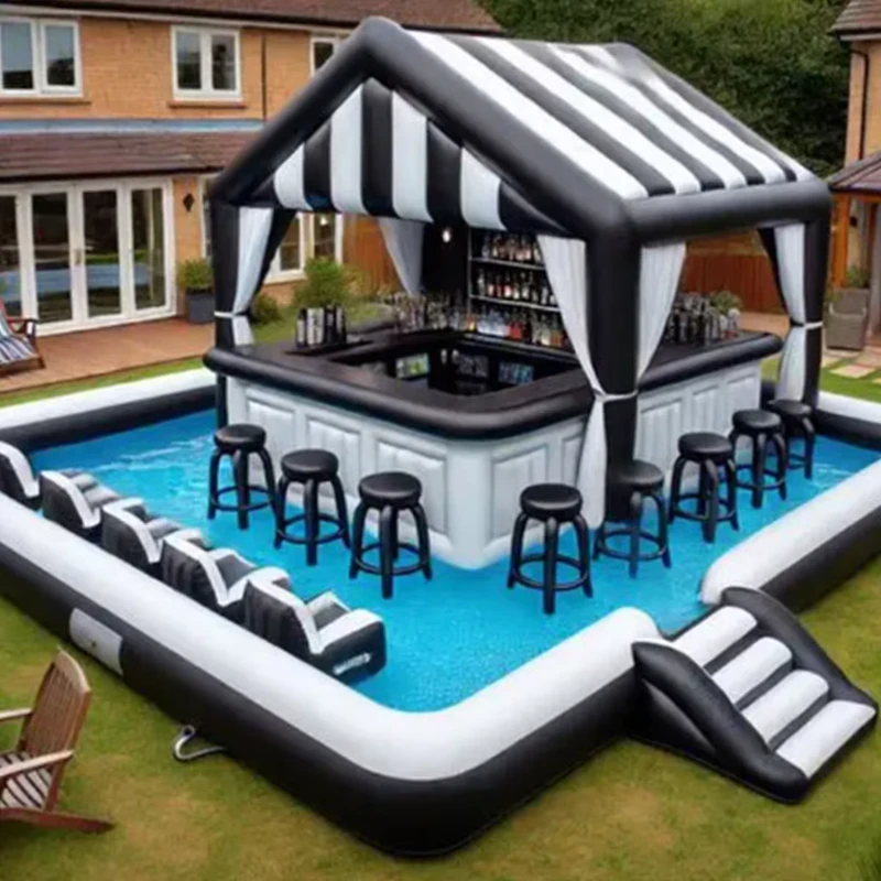 Tenda pub gonfiabile personalizzata in PVC per esterni, bar d'acqua, protettiva UV, ignifuga, impermeabile per adulti e bambini