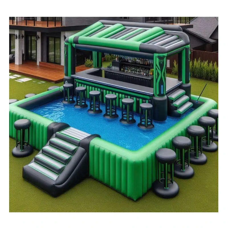 Tenda Pub Inflatable Luar Ruangan Disesuaikan untuk Dewasa dengan Kolam Renang untuk Pesta Halaman Belakang