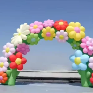 Customized Oxford Cloth Inflatable Balloon Flower Archway with Electric Air Pump for Plant Theme Advertising