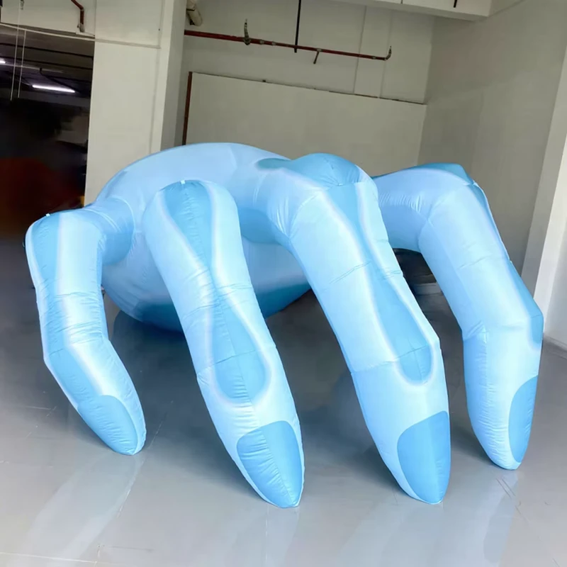 Material Oxford personalizado con soplador Inflatable Gigante Modelo de Mano de Esqueleto Fantasmal Suministros de Decoración Exterior para Halloween