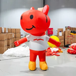 Customized Oxford Walking Cartoon Character Orange Horse Mascot Inflatable Costume for Advertising Promotion Events