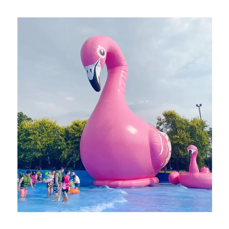 Aangepaste PVC Gigantische Inflatable Flamingo Dier Model voor Waterdecoratie