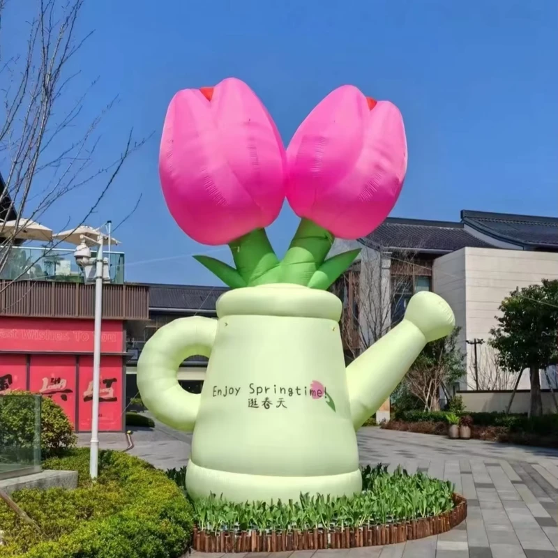 Tulipán inflable gigante de PVC personalizado para eventos al aire libre y publicidad, popular para decoración de eventos al aire libre