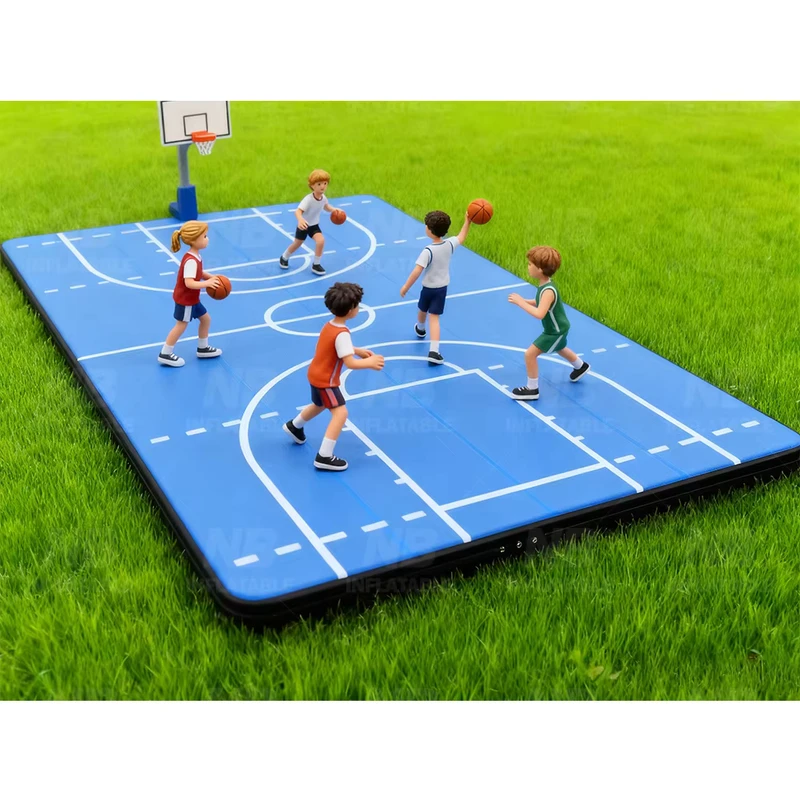 Thảm hơi PVC tùy chỉnh cho sân bóng rổ ngoài trời và sử dụng trong phòng tập thể dục, thảm lăn chống thấm nước, bền.