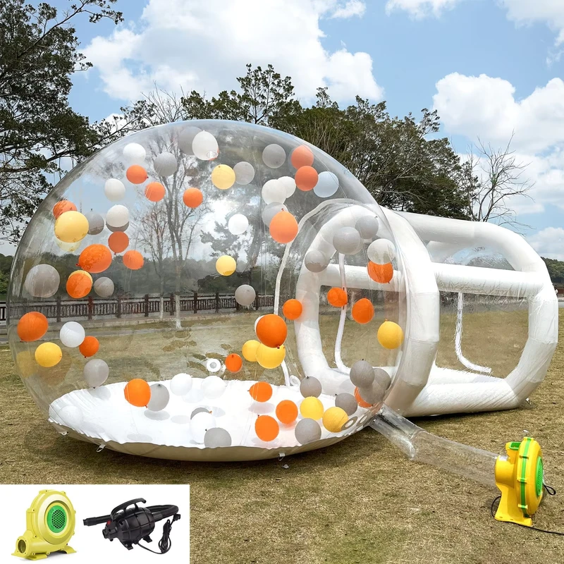 Aangepaste PVC Opblaasbare Bubble House Twee Slaapkamers Snelle Opstelling Winddichte Tent Buiten Transparante Sterrenhemel Kamperen Het Hele Seizoen