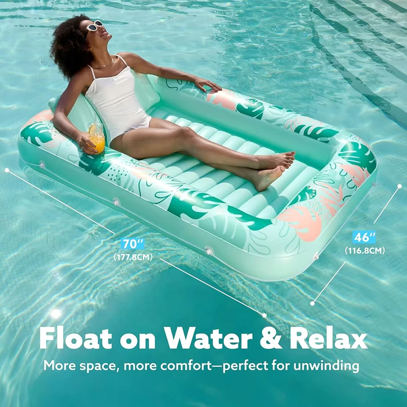 Flutuador Inflável de PVC Personalizado para Tanning Pool, Cama Flutuante para Adultos e Crianças