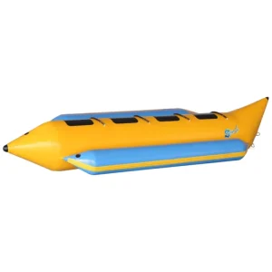 Tabung Ski Air Inflatable PVC Kustom & Perahu Pisang Ukuran 5x5m, Peralatan Permainan Air yang Dapat Ditarik untuk 2 Dewasa & 3-5 Anak