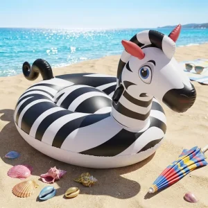 Customized PVC Inflatable Zebra Pool Float for Kids and Adults Water Amusement Facility