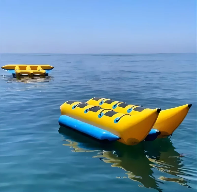 Customized PVC Tarpaulin Inflatable Banana Boat Three and Four Seat Sports Entertainment Product