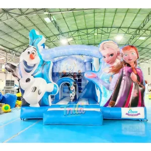 Customized Party Blue Inflatable Bounce House Princess Inflatable Castle Bouncer with Indoor Slide
