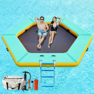 Maßgeschneiderte Tragbare Drop-Stitch Runde Netz-Dock Aufblasbare Wasser-Hängematte