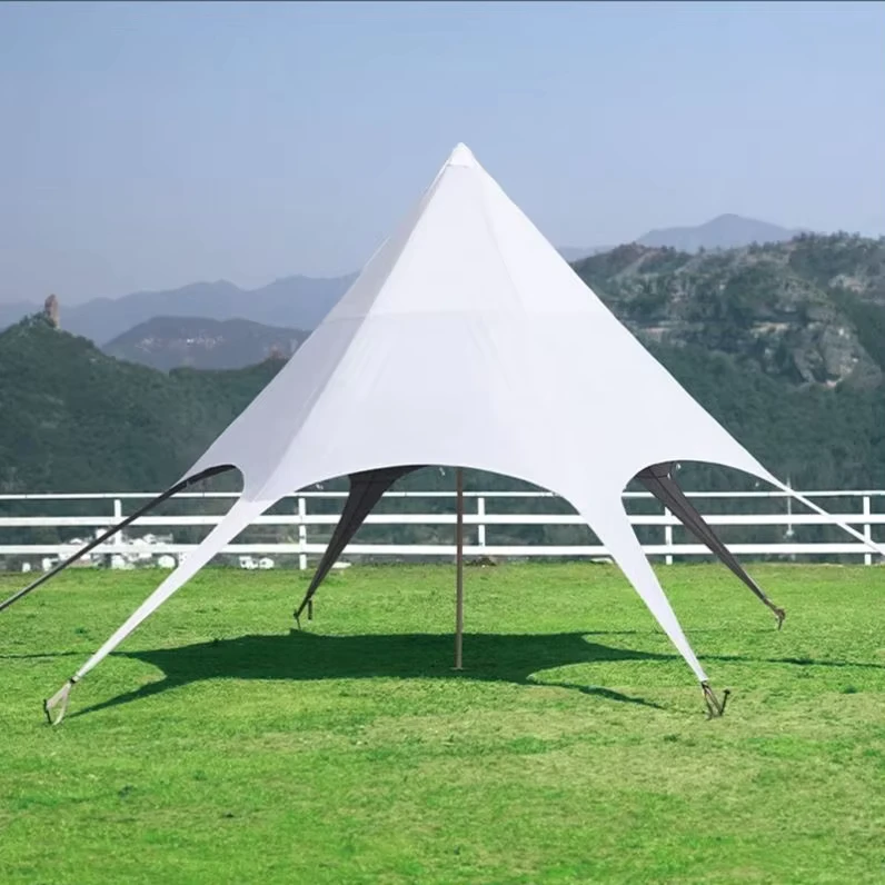 Tenda Stretch Portátil Personalizada em Poliéster Impermeável para Acampamento na Praia, Eventos ao Ar Livre, Festa, Sombra Solar, Tenda Aranha Dobrável