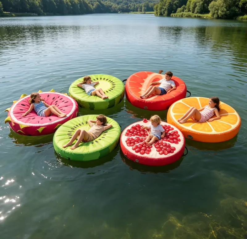 Bentuk Kustom Tabung Inflatable Pelampung Hewan Inflatable Tanda Mainan Air Inflatable