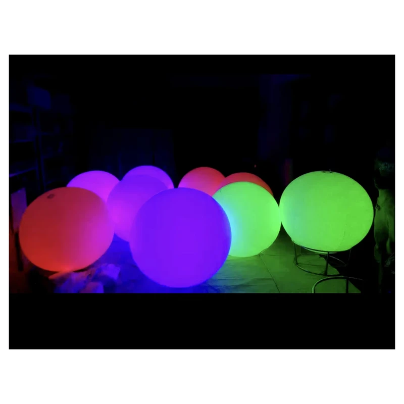 Customized Size Color Changing LED Light 1m Big Giant Balloon Spheres PVC Party Outdoor Advertising Inflatables Balls