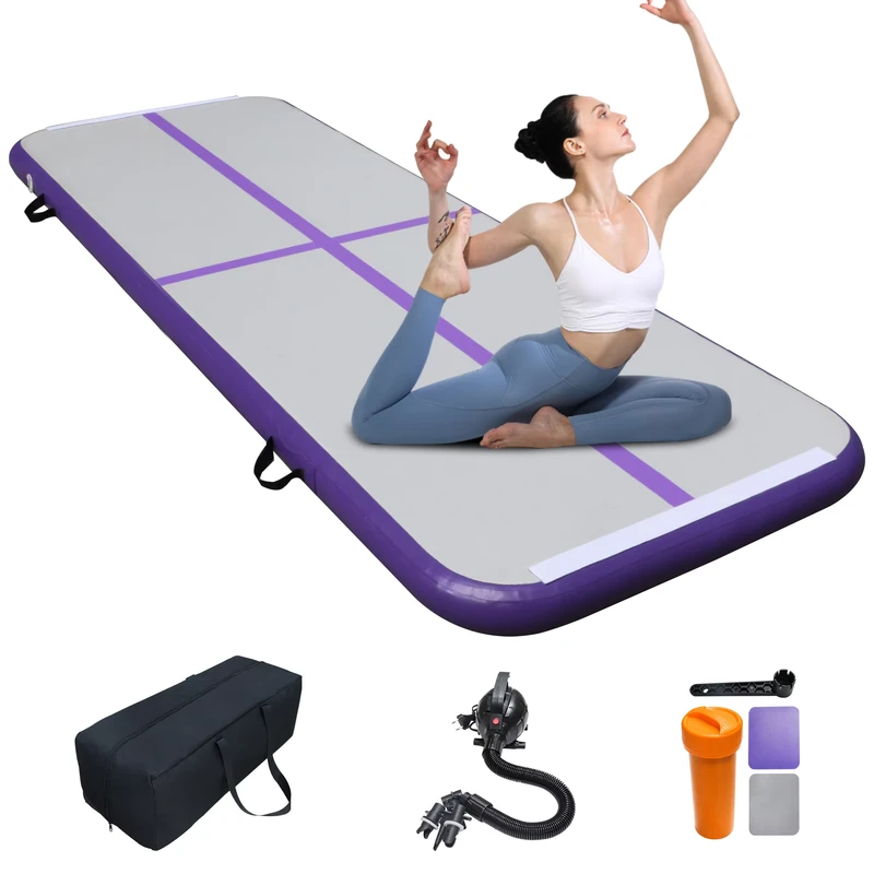 Matras Udara Inflatable Berwarna Sesuai Ukuran untuk Yoga dan Gym, Matras Gimnastik Inflatable Air Track