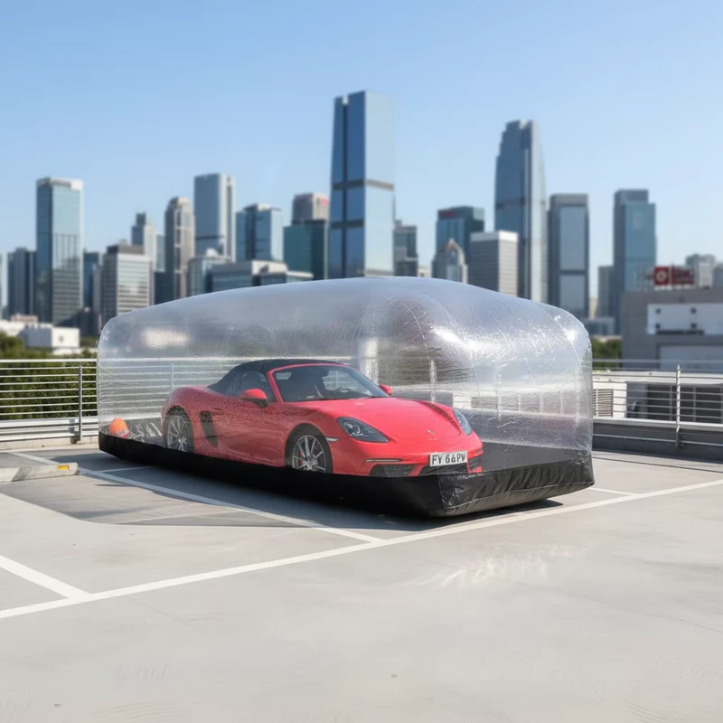 Ukuran Kustom Tahan Lama Penampungan Mobil Inflatable Anti Debu, Penutup Mobil Inflatable Bubble Capsule