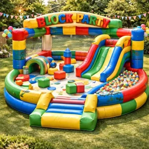Customized Size Inflatable Jumping Bouncy Castle Building Block Party for Kids with CE Certified 0.55mm PVC Material