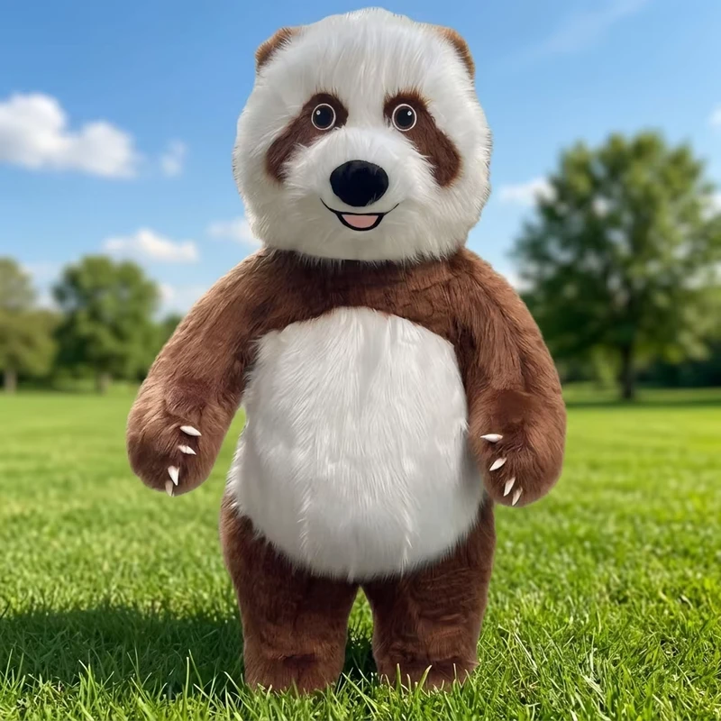 Customized Size Inflatable Panda Mascot Costume for Adults Cartoon Animal Cosplay Advertising Wearable Walking Suit UV Printing