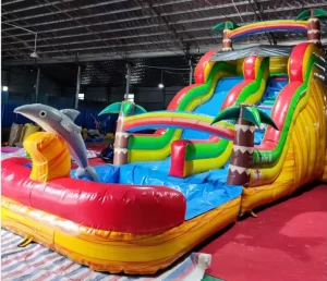 Customized Size Outdoor Games Big Commercial Grade PVC Inflatable Pool Water Slide for Kids Adults