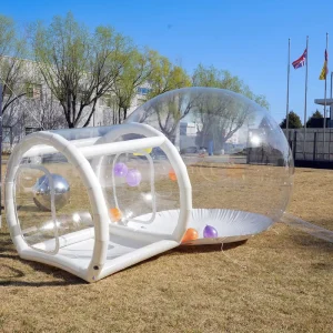 Customized Size Outdoor PVC Inflatable Bubble Bouncy House Tent for Party Wedding Use Custom Logo Printed Built In Fan