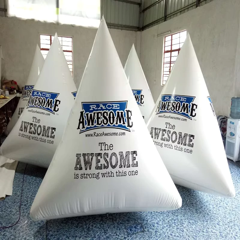Customized Size and Color Triangle PVC Inflatable Buoy with Customized Logos 4-Year Warranty for Resort Hotels