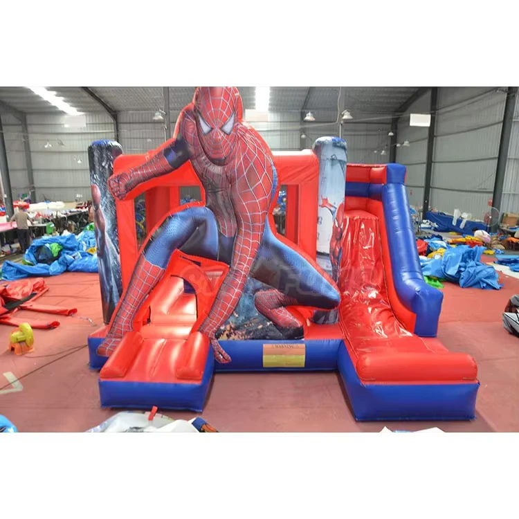Aangepaste SpiderMan PVC springkasteel opblaasbare bouncer springkasteel glijbaan Spider Man opblaasbaar speelhuis voor kinderen
